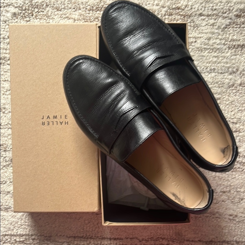 Jamie Haller penny loafers in black leather size 41